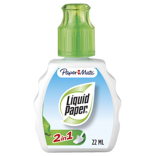 Papermate Liquid Paper 2 in 1 Correction Fluid 22ml Pack of 6