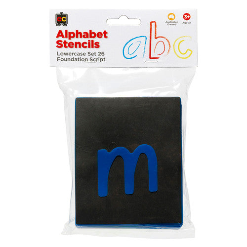 Educational Colours Alphabet Lower Case Stencils Set of 26 (Foundation Script)