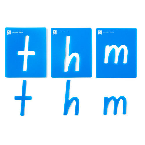Educational Colours Alphabet Lower Case Stencils Set of 26 (Foundation Script)