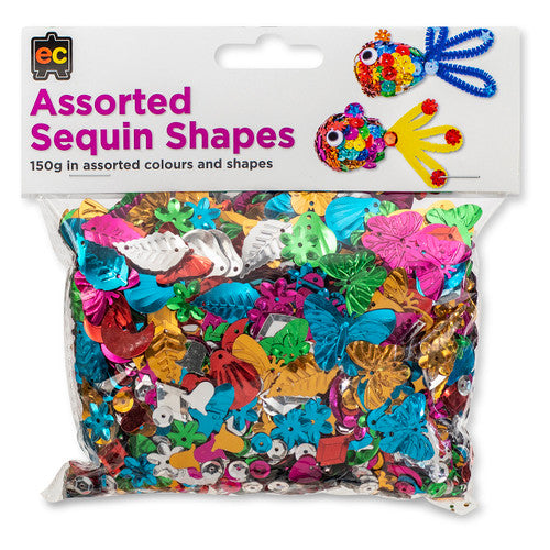 Educational Colours Assorted Sequin Shapes 150g