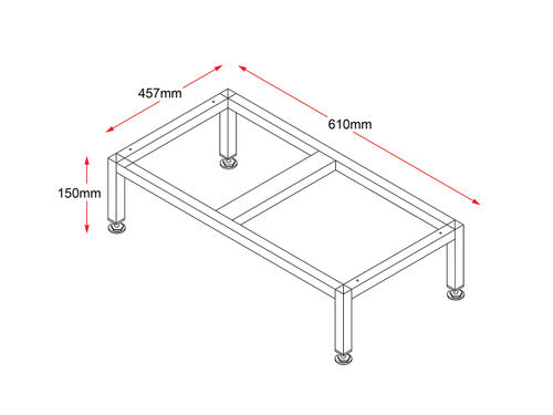 Rapidline Stand Only for Go 2 Lockers 305mm Silver