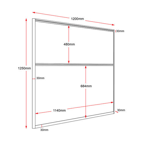 Rapidline Rapid Span Screen 1200 x 30 x 1250mm Blue Upholstery