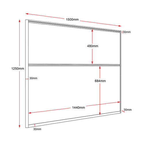 Rapidline Rapid Span Screen 1500 x 30 x 1250mm Blue Upholstery