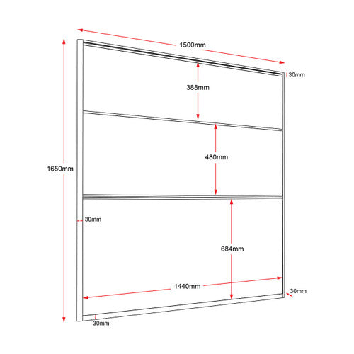 Rapidline Rapid Span Screen 1500 x 30 x 1650mm Grey Upholstery