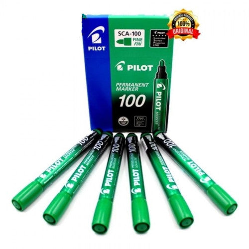 Pilot SCA-100 Permanent Marker Bullet Fine Green Box of 12