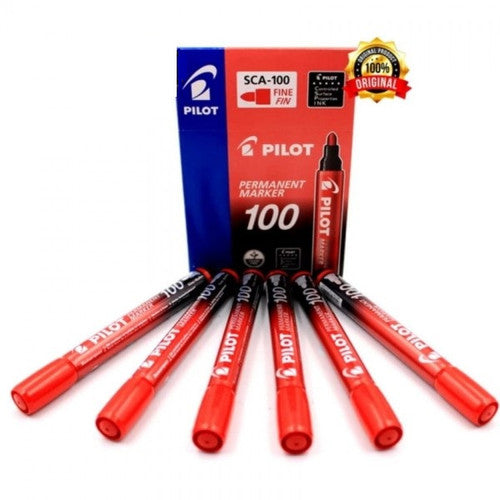 Pilot SCA-100 Permanent Marker Bullet Fine Red Box of 12