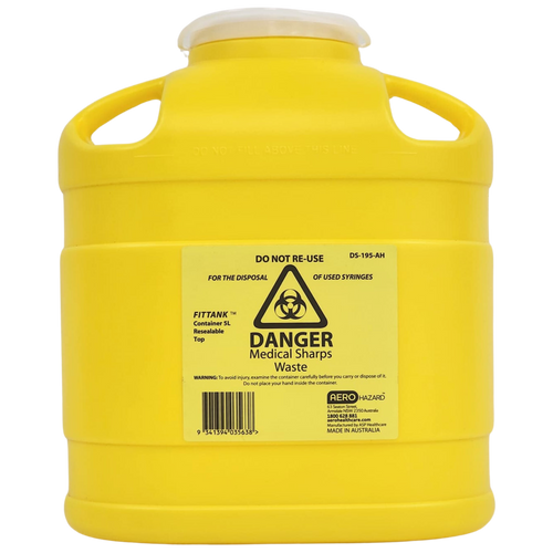 AeroHazard Sharps Disposal Container 4.5L