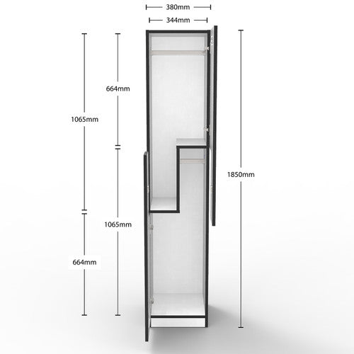 Rapidline Rapid Infinity Step Door Melamine Locker Natural White / Black