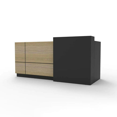 Rapidline Sempre Reception Counter 2400 x 950mm Natural Oak / Black