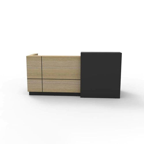 Rapidline Sempre Reception Counter 2400 x 950mm Natural Oak / Black
