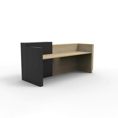 Rapidline Sempre Reception Counter 2400 x 950mm Natural Oak / Black