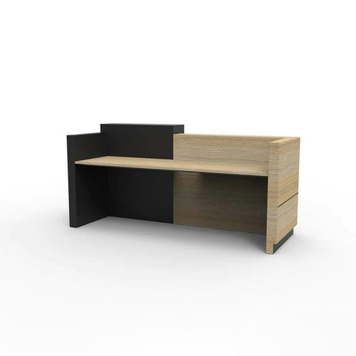 Rapidline Sempre Reception Counter 2400 x 950mm Natural Oak / Black