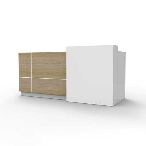 Rapidline Sempre Reception Counter 2400 x 950mm Natural Oak / White