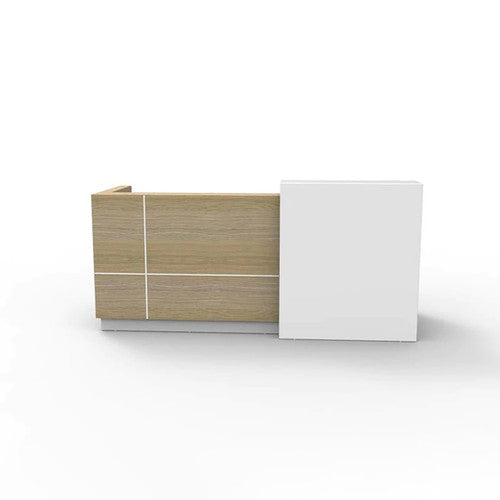 Rapidline Sempre Reception Counter 2400 x 950mm Natural Oak / White