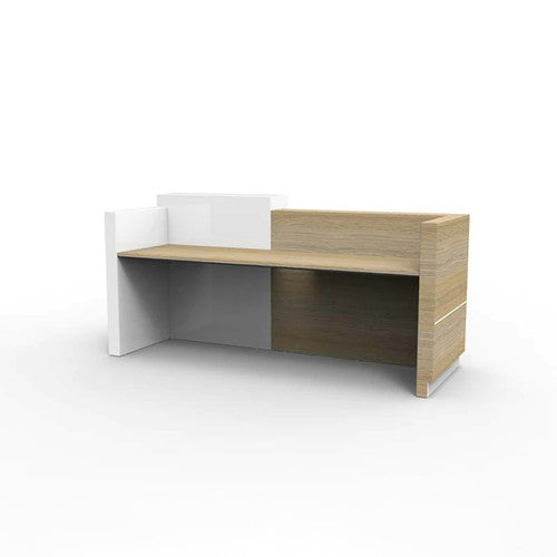 Rapidline Sempre Reception Counter 2400 x 950mm Natural Oak / White