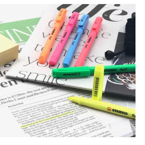 Stabilo Flash Highlighter Wallet of 4 Assorted Colours