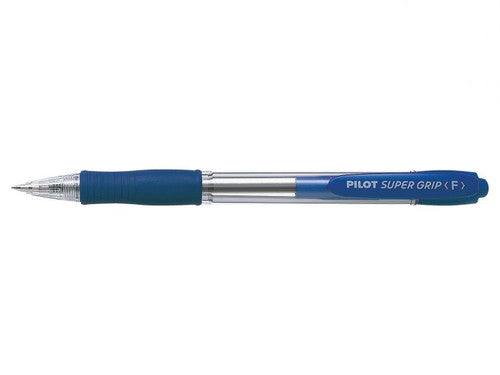 Pilot Super Grip Retractable Ballpoint Pen Fine Blue Box of 12