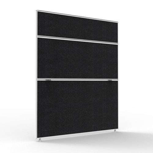 Rapidline Shush30 Plus Screen 1200 x 30 x 1500mm Black Fabric / White
