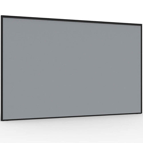 Rapidline Shush30 screen 1200 x 900mm in grey fabric with black powder coat frame, angled view
