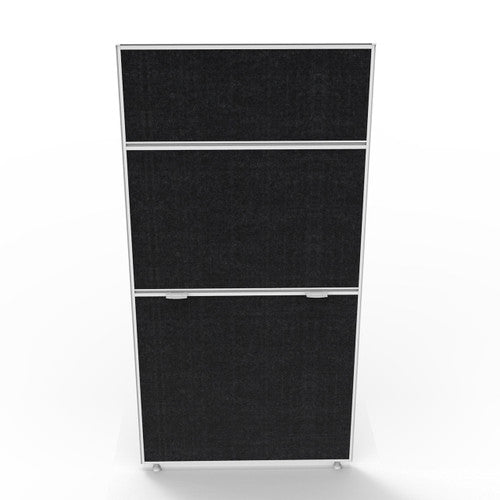Rapidline Shush30 Plus Screen 750 x 30 x 1500mm Black Fabric / White