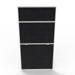 Rapidline Shush30 Plus Screen 750 x 30 x 1500mm Black Fabric / White