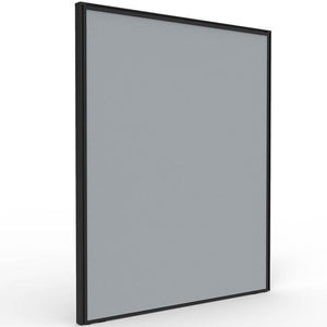 Rapidline Shush30 screen 750 x 900mm in grey fabric with black powder coat frame, angled view