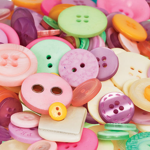 Creative School Supply Basics Buttons Pastel Colours Tub of 600g