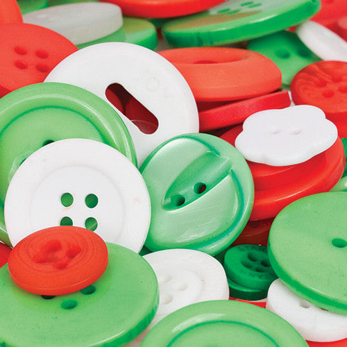 Creative School Supply Basics Buttons Christmas Colours Tub of 600g