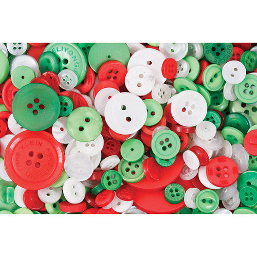 Creative School Supply Basics Buttons Christmas Colours Tub of 600g
