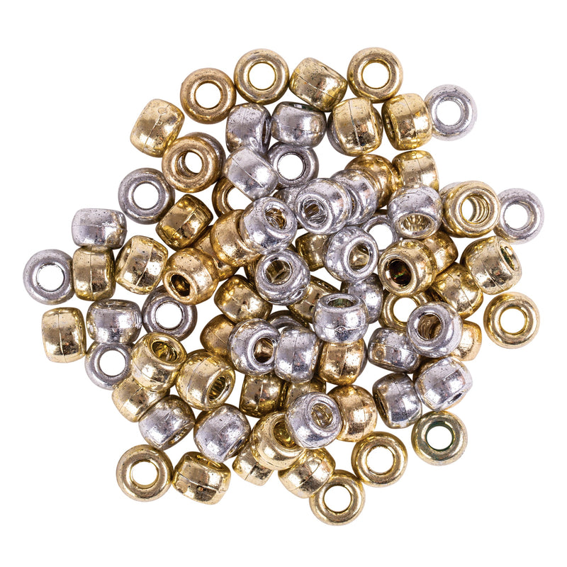 Zart Pony Beads Metallic Gold and Silver 250g-2