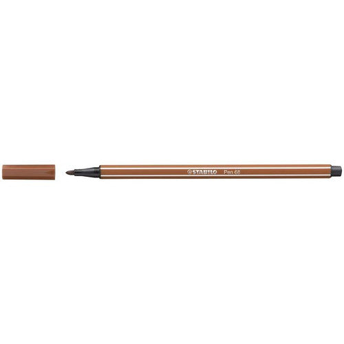 Stabilo Pen 68 Premium Colouring Fibre Tip Pen 1.0mm Sienna Box of 10
