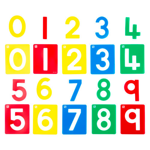 Educational Colours Numbers Small Stencil Set of 10