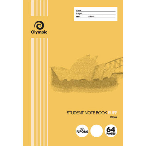 Olympic NSW Student Notebook Blank Buff 250 x 175mm Box of 20