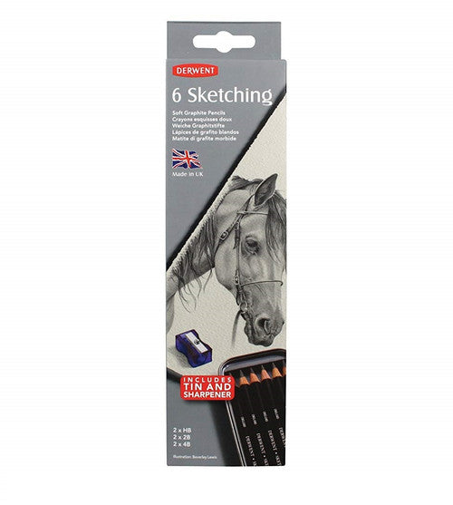 Derwent Sketching Pencil Tin of 6 Box of 6