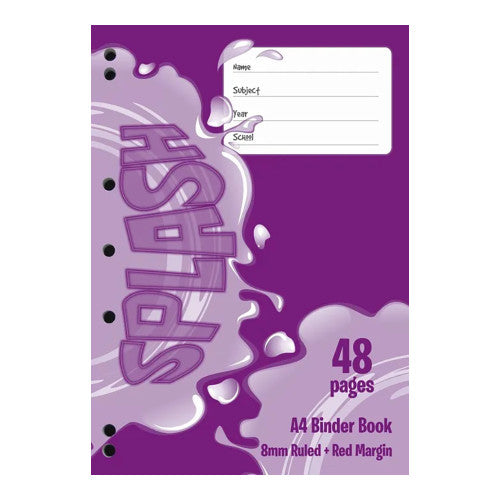 The Note Group Splash Binder Book 48 Page A4 8mm Ruled Pack of 20