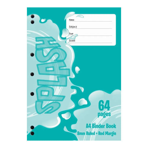 The Note Group Splash Binder Book 64 Page A4 8mm Ruled Pack of 20