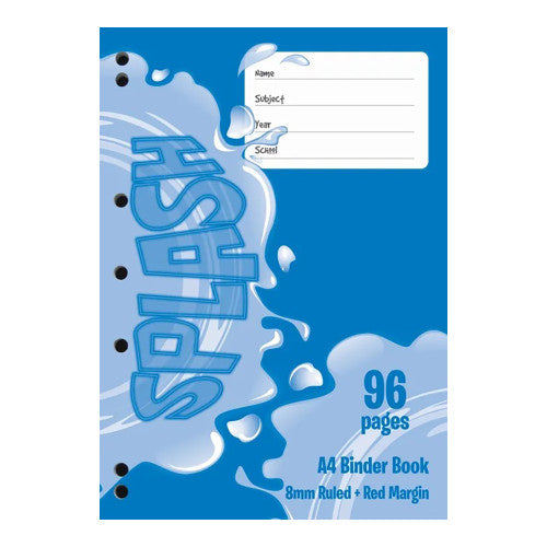 The Note Group Splash Binder Book 96 Page A4 8mm Ruled Pack of 10