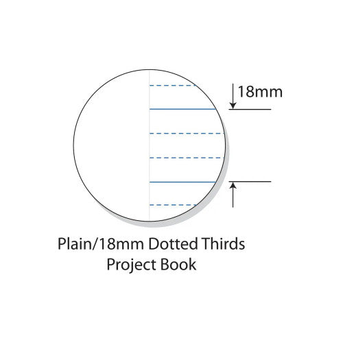 Splash A4 Project Book 96 Page 18mm Dotted Thirds with Red Margin 297 x 210mm Pack of 10