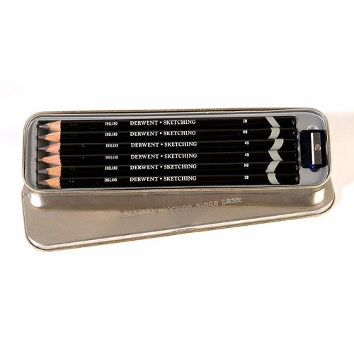 Derwent Sketching Pencil Tin of 6 Box of 6