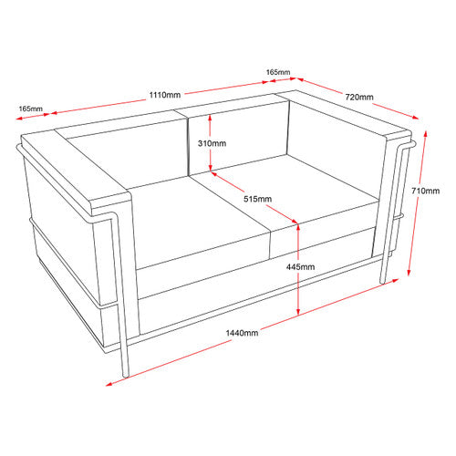 Rapidline Space Two Seater Lounge Black PU