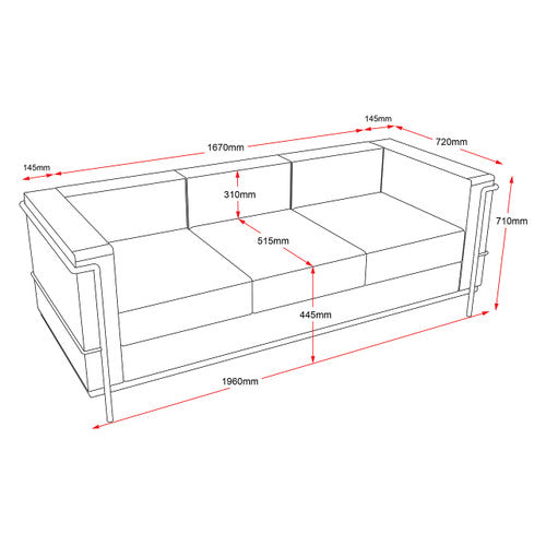 Rapidline Space Three Seater Lounge Black PU