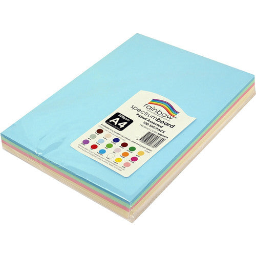 Rainbow Spectrum Board A4 220gsm Pastel Assorted Pack of 100