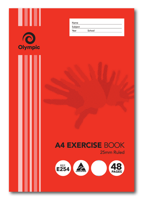 Olympic Exercise Book A4 48 Pages 25mm Feint Stapled Pack of 20