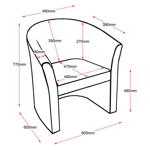 Rapidline Space Single Seater Executive Tub Chair Black PU