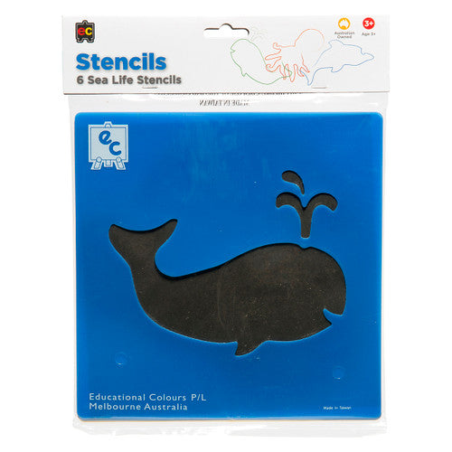 Educational Colours Sea Life Stencils Set of 6