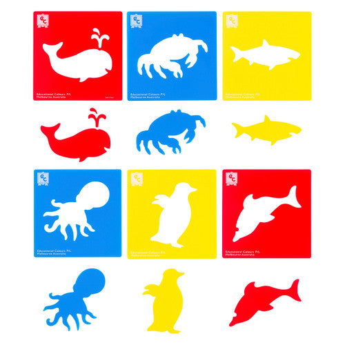 Educational Colours Sea Life Stencils Set of 6