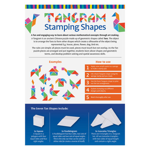 Creative School Supply Tangram Stamping Shapes Set of 3