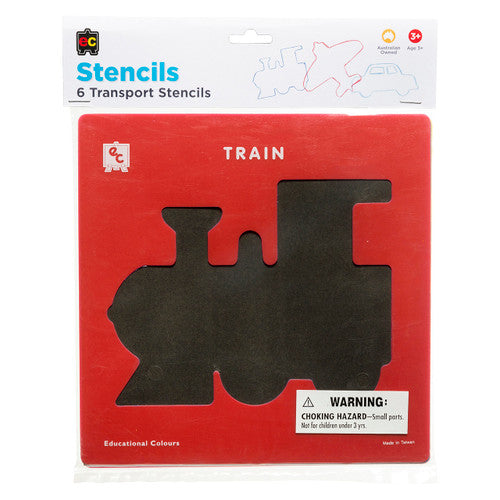 Educational Colours Transport Stencils Set of 6