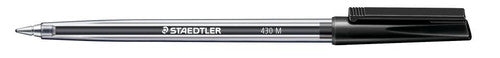 Staedtler 430MA-9 Stick 430 Ballpoint Pen Medium Black Box 10