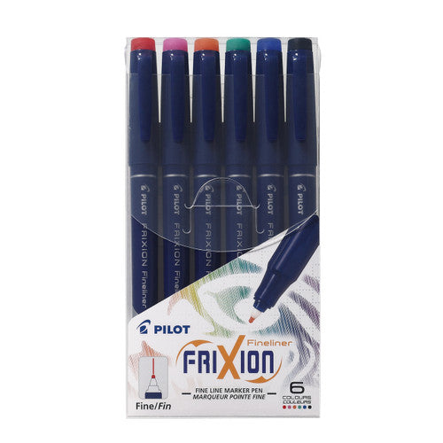 Pilot FriXion Fineliner Pen Assorted Wallet of 6